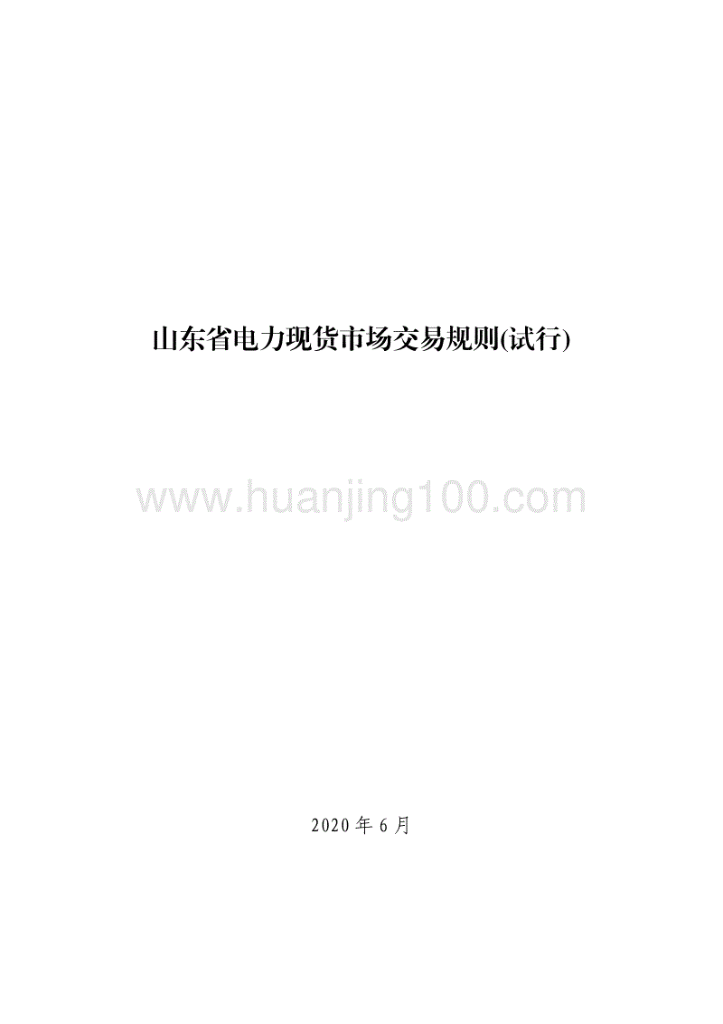 山東省電力現貨市場交易規則（試行).pdf